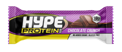 Hype’s protein bar, “chocolate crunch” flavoured.