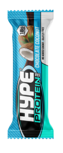 Hype’s protein bar, “chocolate coconut” flavoured
