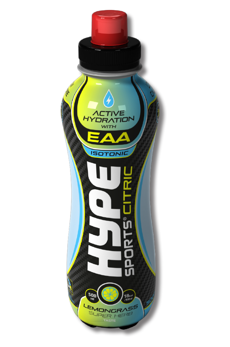 Hype’s sports drinks “lemongrass super herbs” flavoured in a PET bottle.