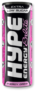Hype’s energy drink Xtra with cheesecake flavour, in a can.