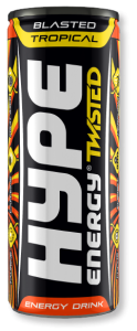 Hype’s energy drink “twisted tropical” in a can
