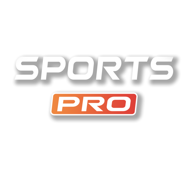 Sports and Pro logo in white text with orange background.