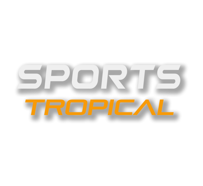 Sports logo in white and Tropical text in orange colour.