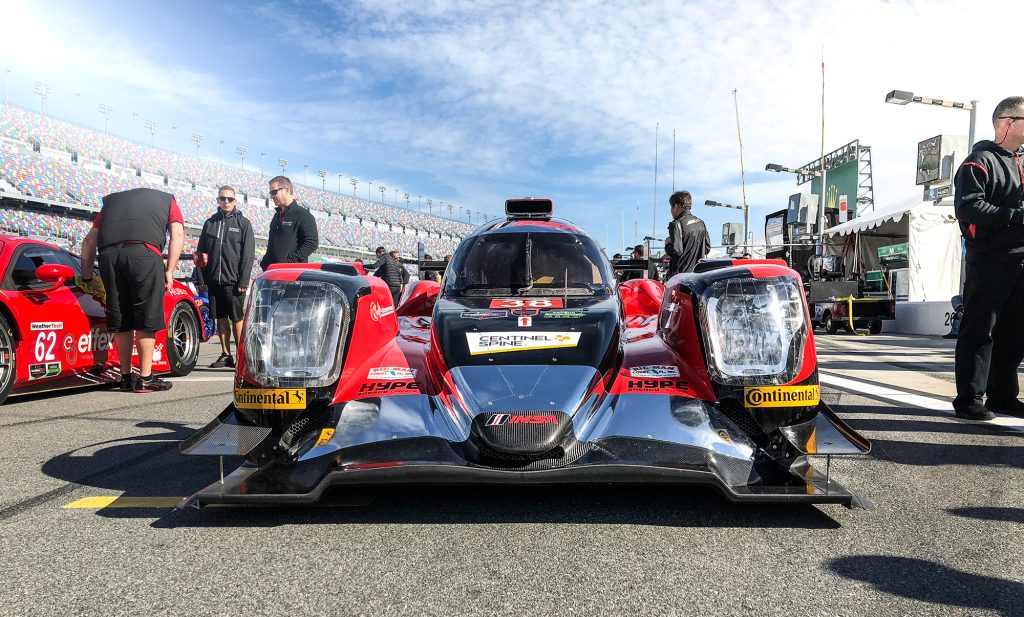 Racing cars on the grid