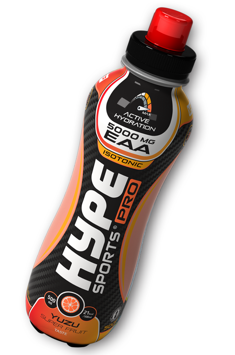 Hype’s sports drinks “tropical” flavoured in a PET bottle.