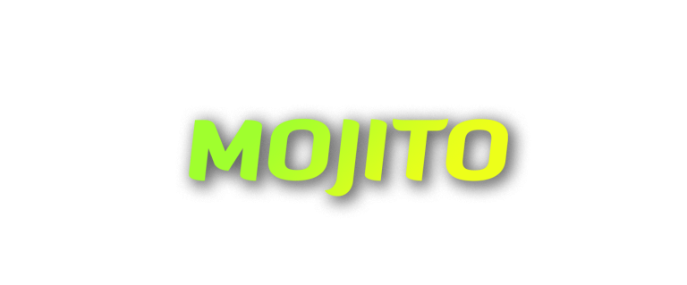 Mojito logo with green-yellow colour of text.